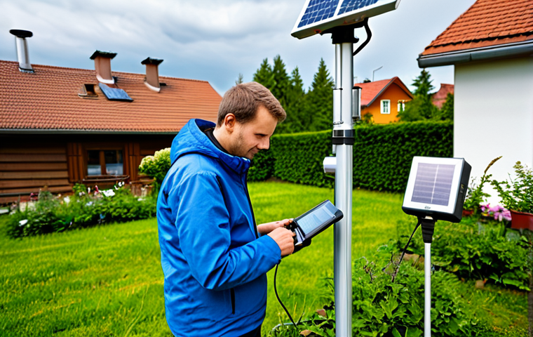Local Weather Station Network**
"A citizen scientist tending to a small, automated weather station in their backyard garden in Germany. The station is equipped with various sensors and a small solar panel. In the background, typical German houses and a cloudy sky. Focus on the technology and dedication of the individual. Professional photography, realistic, high detail, safe for work, appropriate content, fully clothed, professional, modest, family-friendly, perfect anatomy, natural proportions."
**