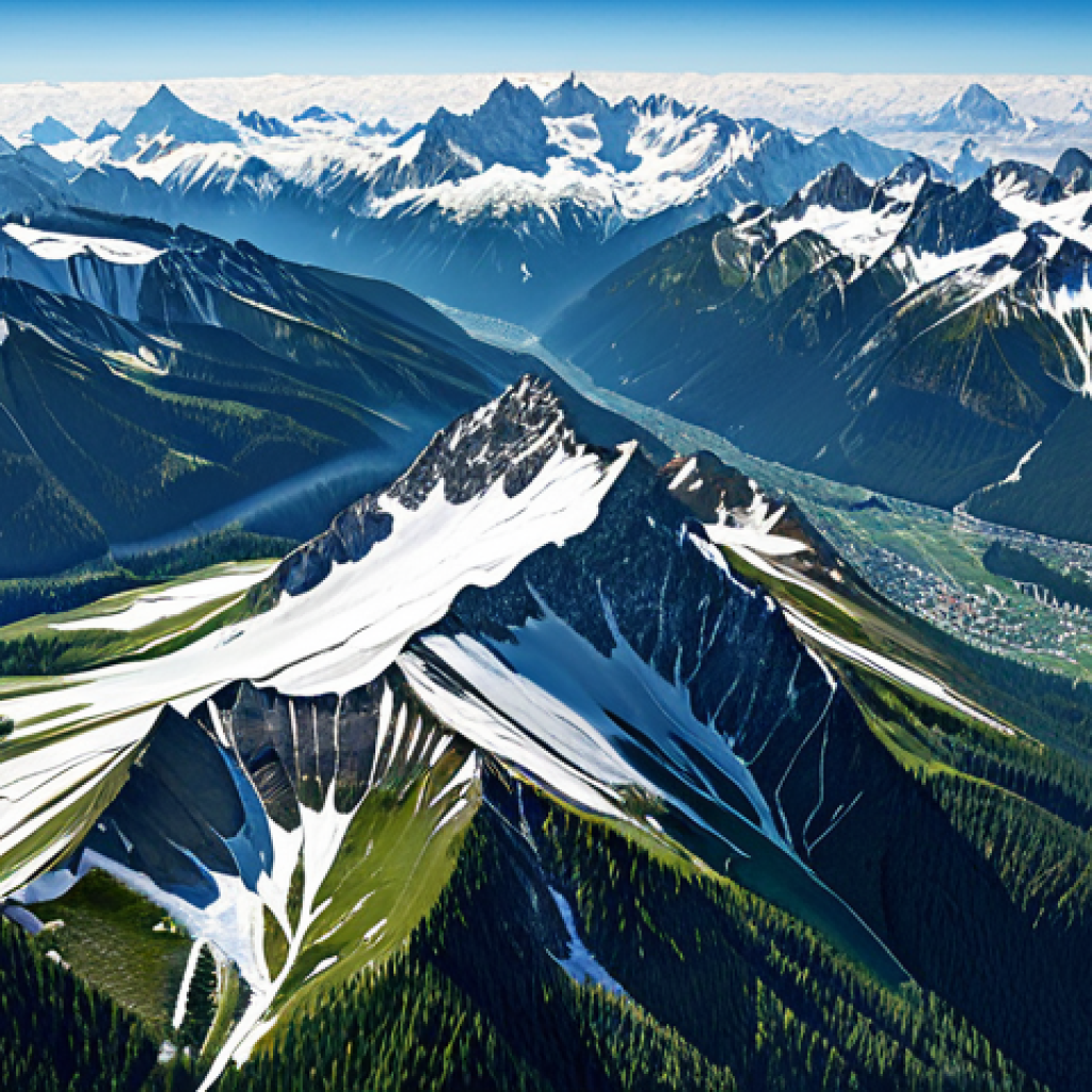 기후변화 관측을 위한 데이터 수집 방법 - **Prompt:** "Satellite view of the Bavarian Alps, showcasing detailed terrain and vegetation, captur...