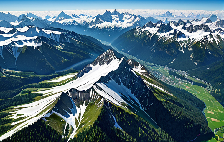 기후변화 관측을 위한 데이터 수집 방법 - **Prompt:** "Satellite view of the Bavarian Alps, showcasing detailed terrain and vegetation, captur...