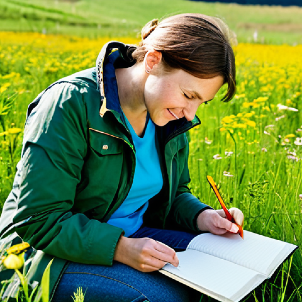 기후변화 시민 관측 참여의 사회적 영향 - Citizen Scientist**
"A friendly woman in her 30s wearing a field jacket and hiking boots, fully clo...