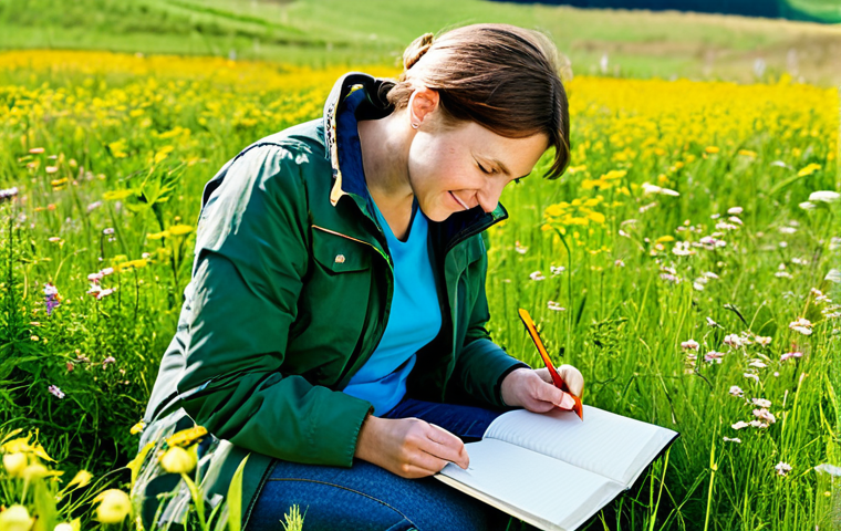 기후변화 시민 관측 참여의 사회적 영향 - Citizen Scientist**
"A friendly woman in her 30s wearing a field jacket and hiking boots, fully clo...