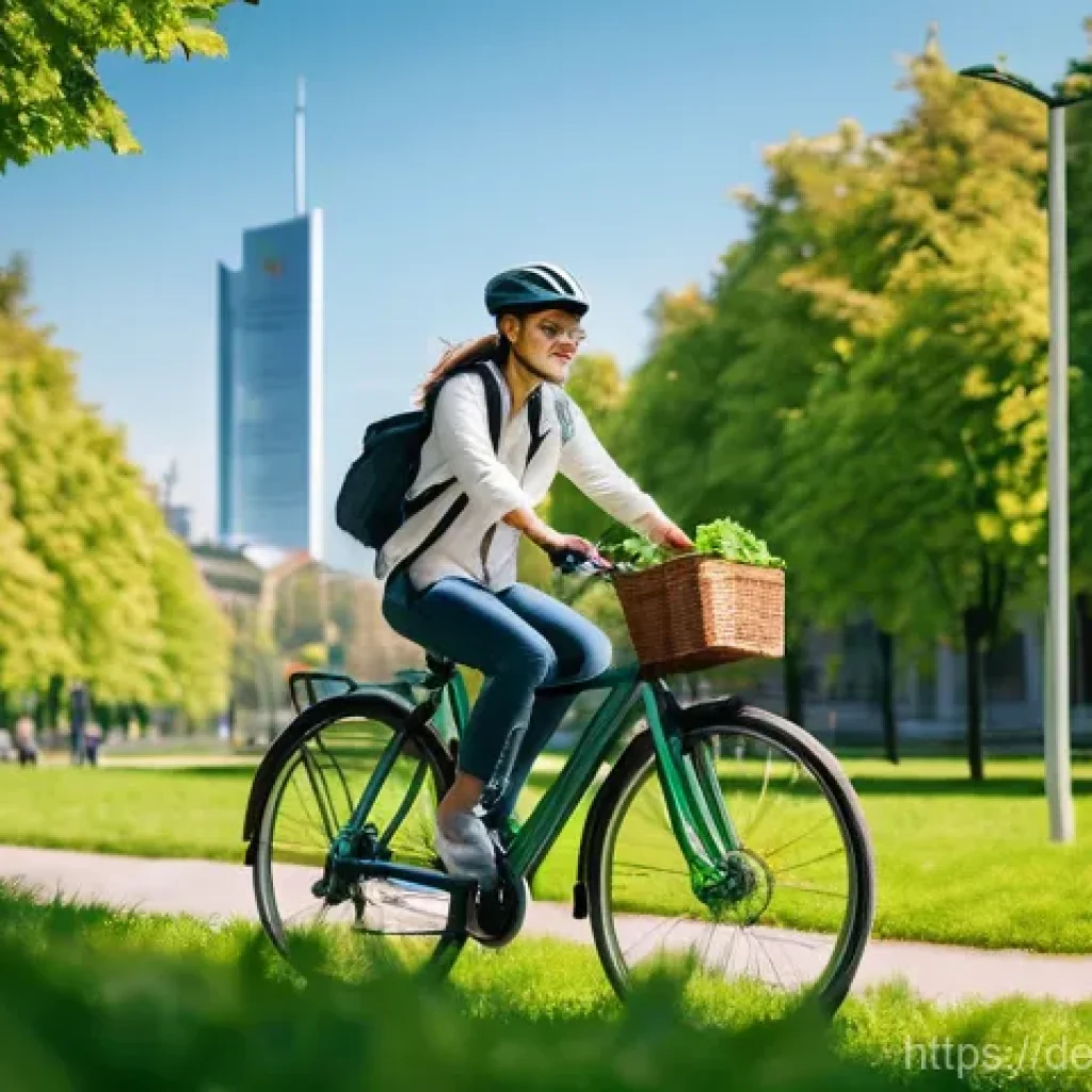 기후변화 관측 참여의 협력적 모델 연구 - **Urban Climate Detectives:** A young adult, dressed in practical outdoor clothing, cycles through a...
