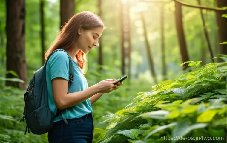기후변화 시민 관측 참여의 글로벌 사례 - Image Prompt 1: Discovering Nature with a Smartphone** 기후변화 시민 관측 참여의 글로벌 사례 - Image Prompt 1: Discovering Nature with a Smartphone**