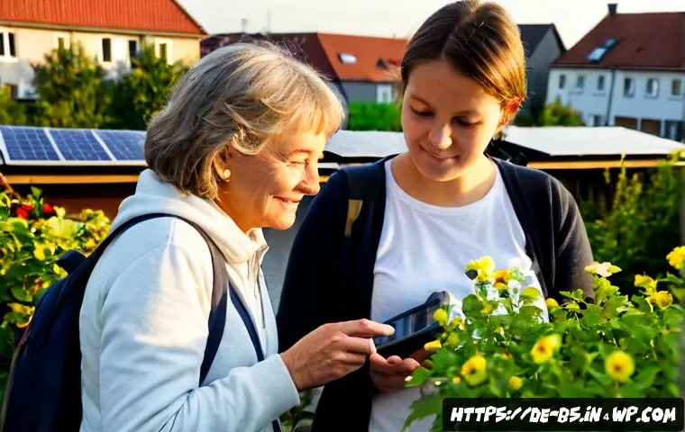 기후변화 관측을 위한 시민의 목소리 - Photorealistic scene of a diverse group of German residents at a neighborhood climate observation wo...